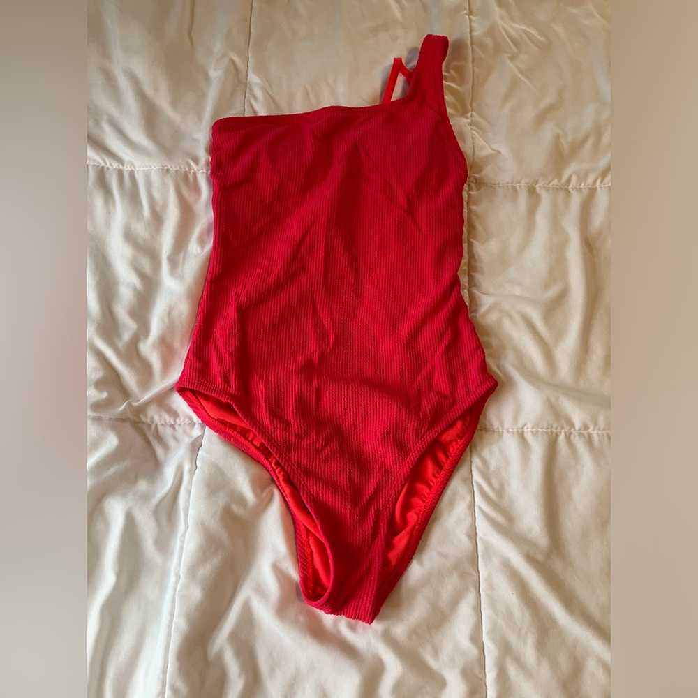Xhilaration Bold Red One-Shoulder Swimsuit
